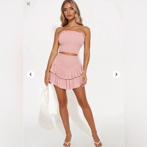 Fashion Nova Pink Skater Skirt